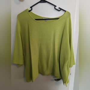 Lime green oversize 3/4 sleeve blouse